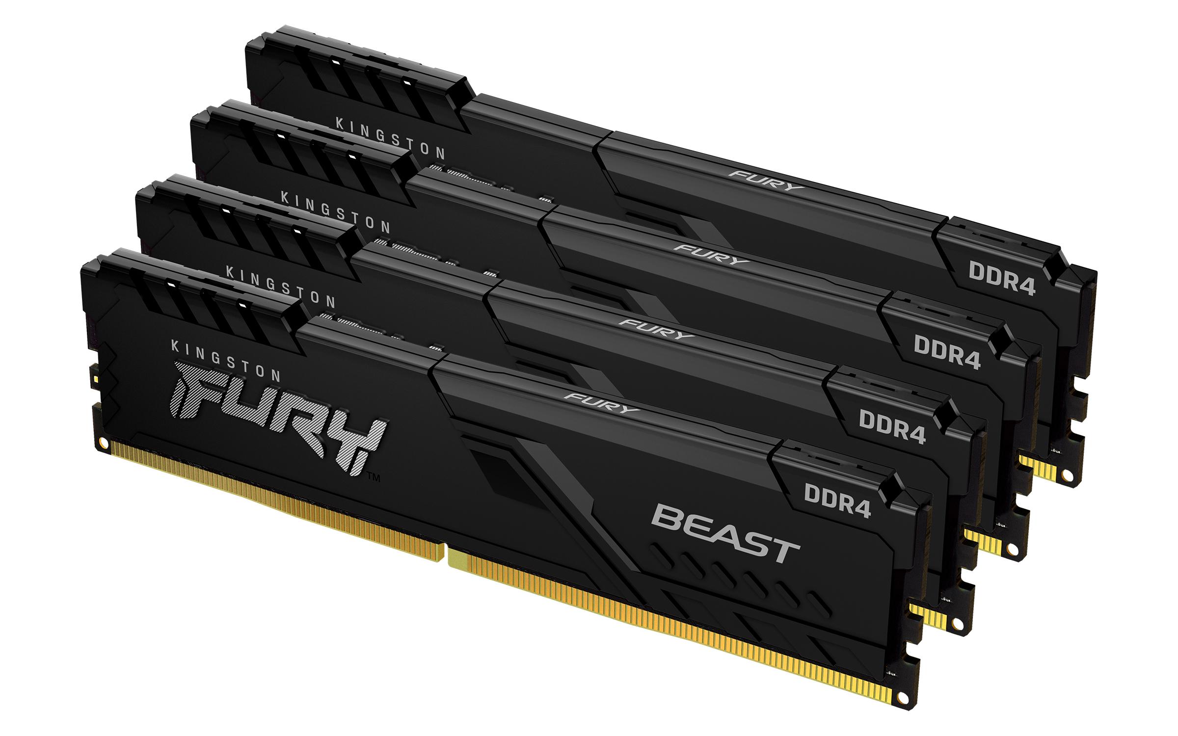 Памет Kingston FURY Beast 128GB (4x32GB) DDR4 3600MHz CL18 - KF436C18BBK4/128