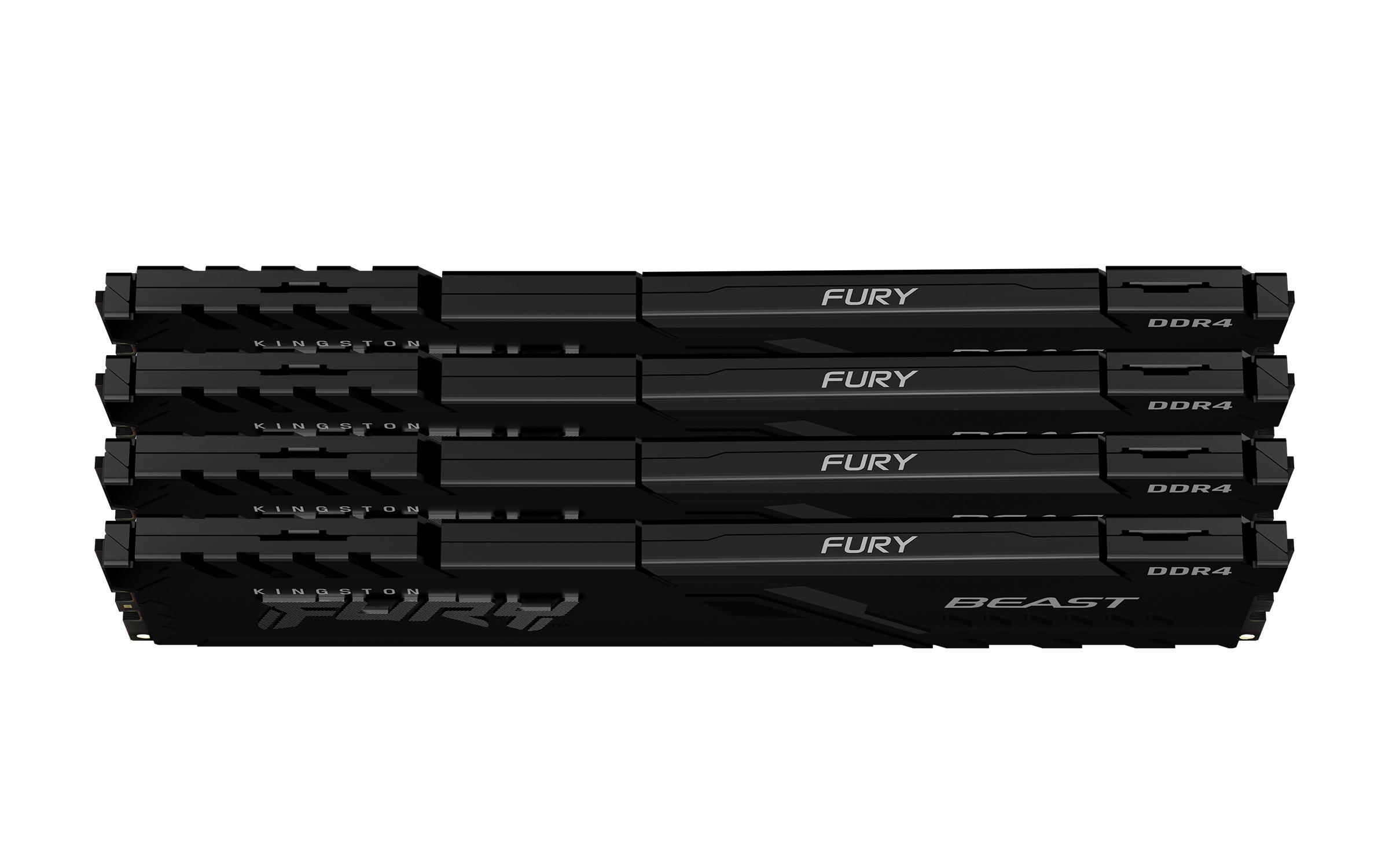 Памет Kingston FURY Beast 128GB (4x32GB) DDR4 3600MHz CL18 - KF436C18BBK4/128