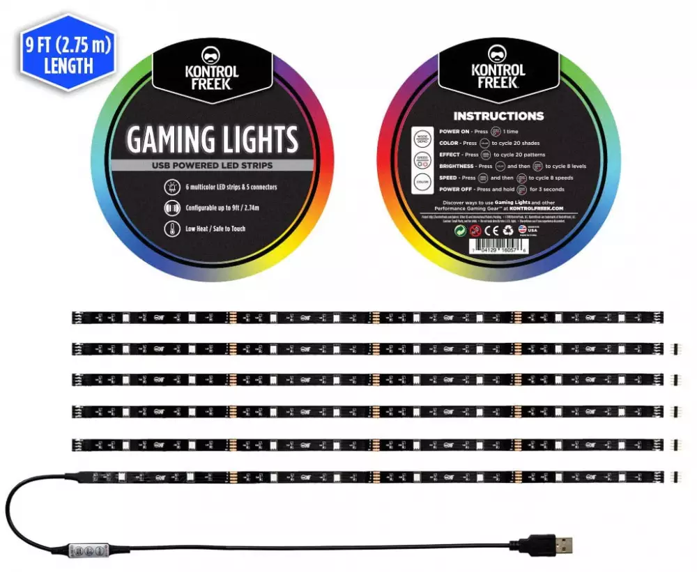 Tira RGB KontrolFreek Gaming Lights Kit, USB (2.74m)