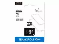 Карта памет TEAM microSDHC / SDXC Class 10, UHS-I, 64GB, SD адаптер