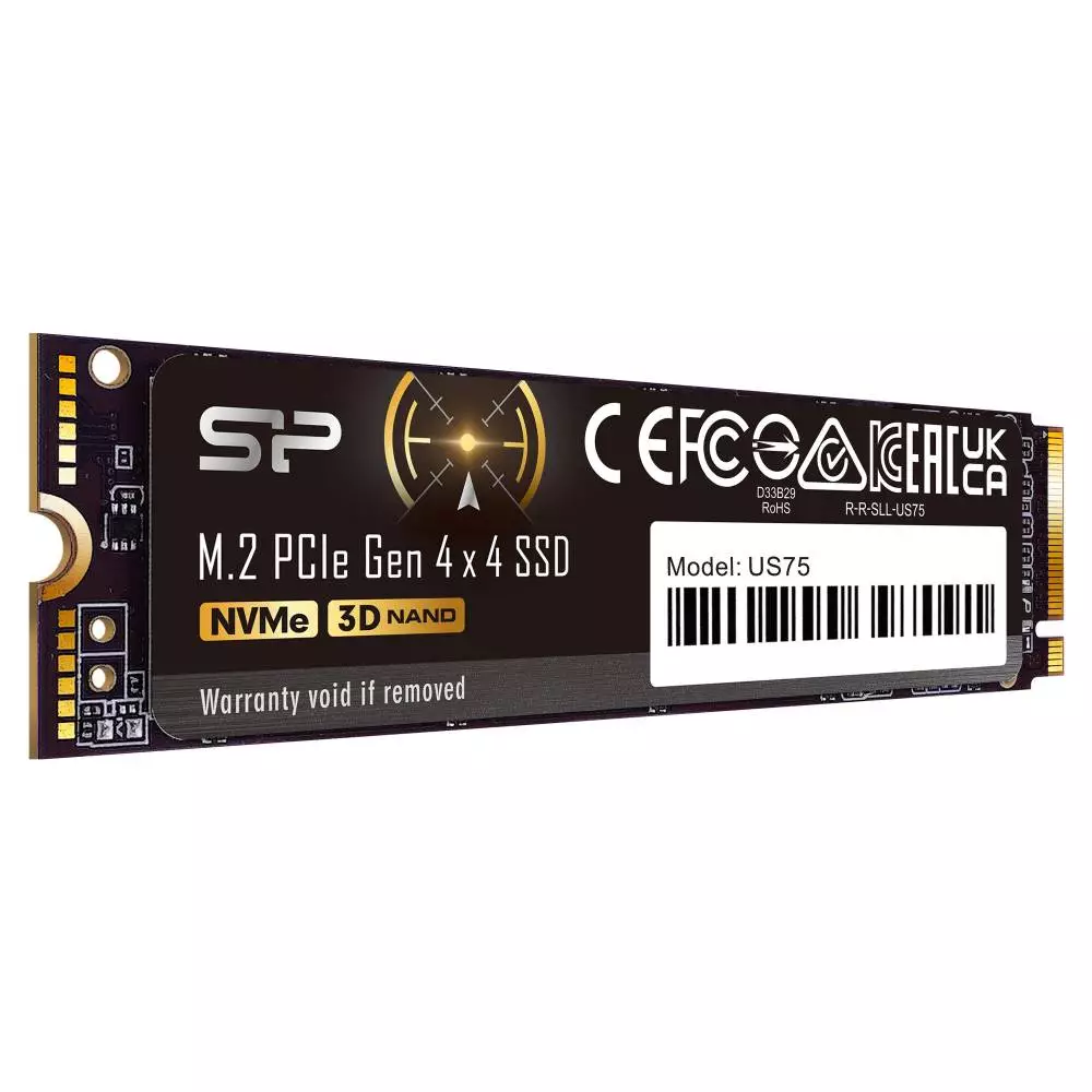 Диск SSD Silicon Power US75 4TB M.2 2280 NVMe PCIe Gen 4x4 - SP04KGBP44US7505