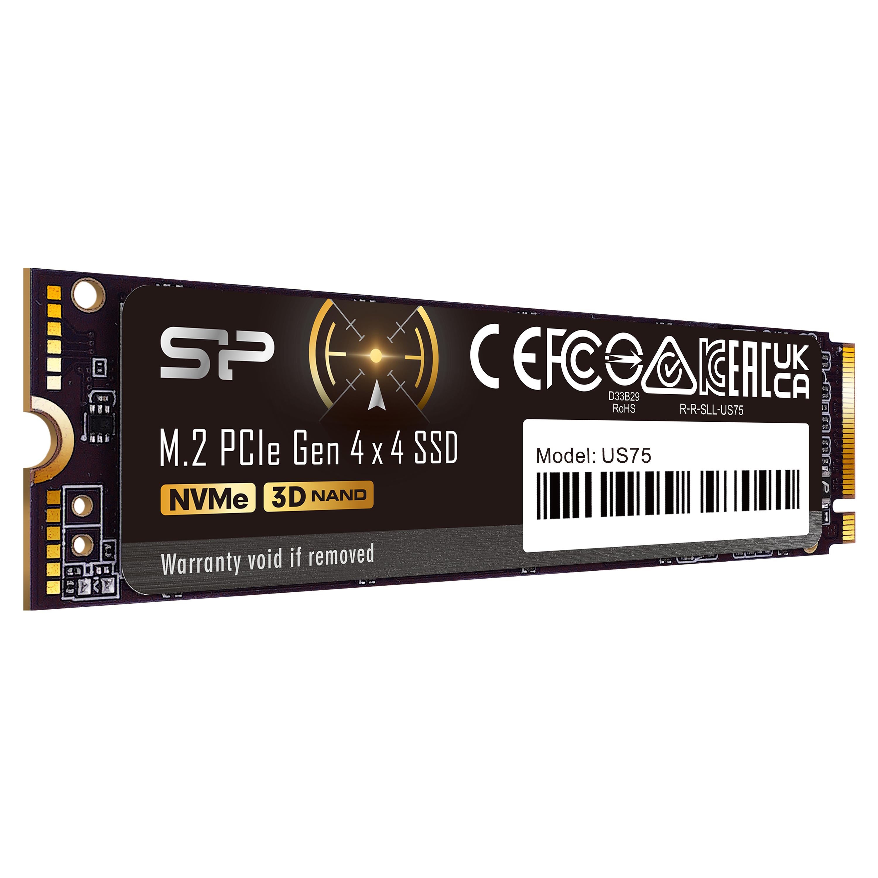 Диск SSD Silicon Power US75 2TB M.2 2280 NVMe PCIe Gen 4x4 - SP02KGBP44US7505