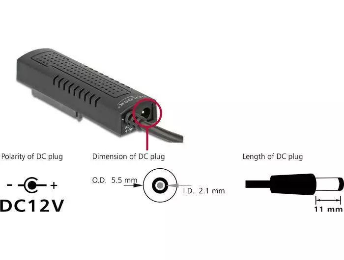 Външна докинг станция Delock, За 2.5&Prime; / 3.5&Prime; SATA HDD / SSD, Backup функция