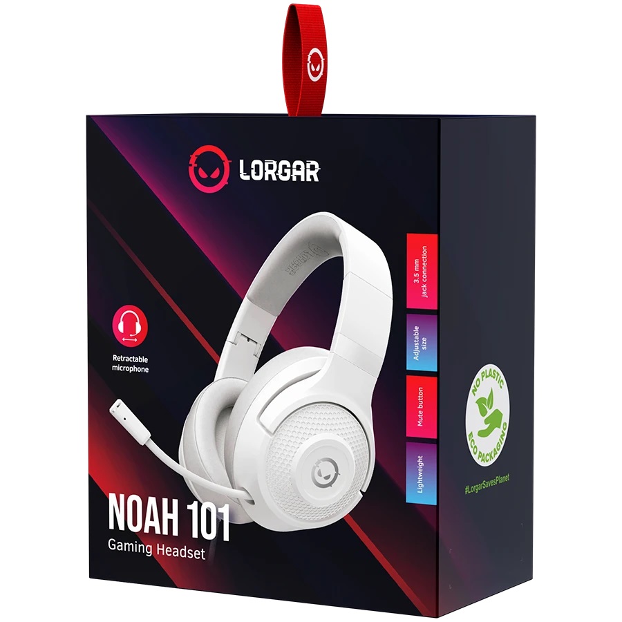 Геймърски слушалки Lorgar Noah 101 White - LRG-GHS101W