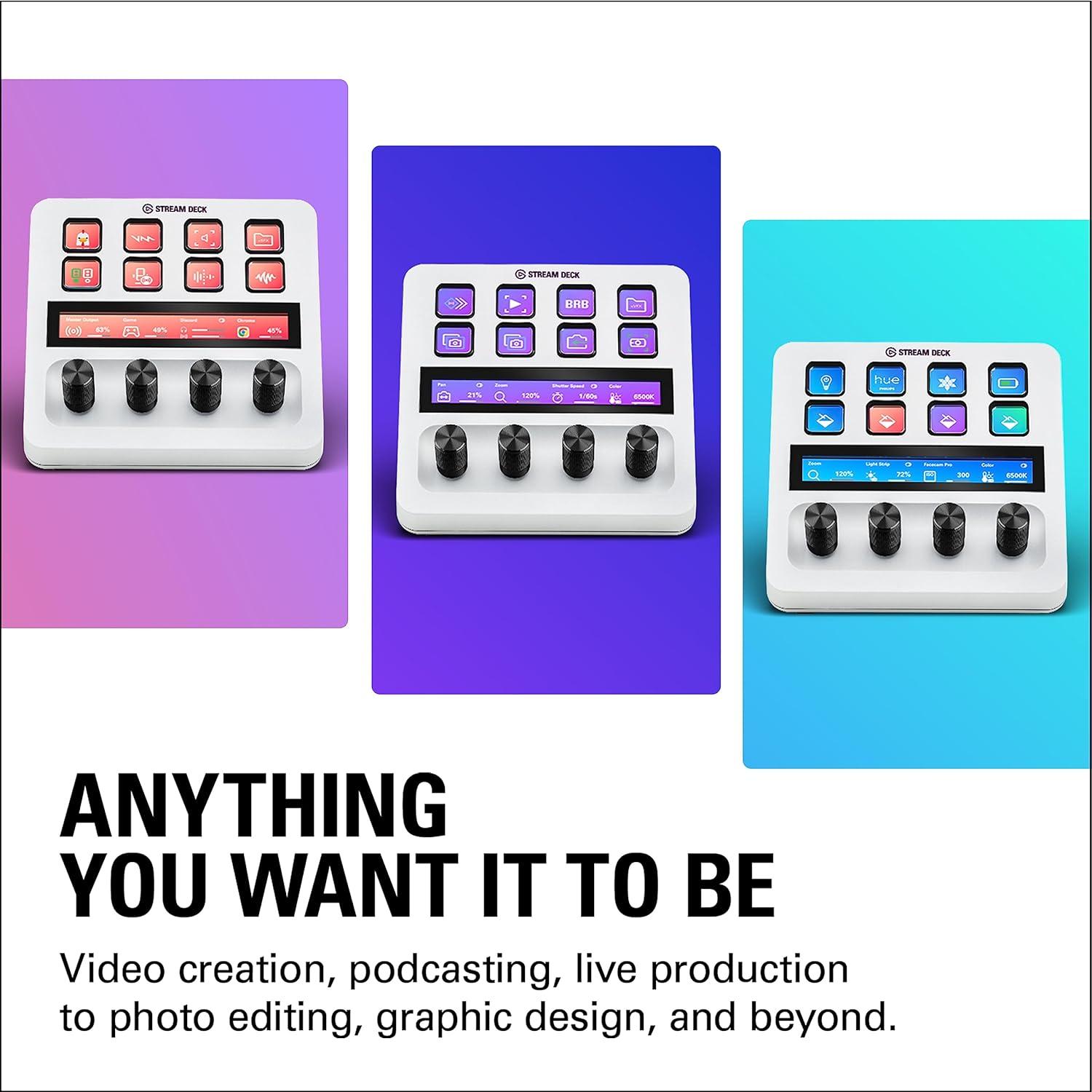 Контролер Elgato Stream Deck Plus - LCD Touch Panel White Edition