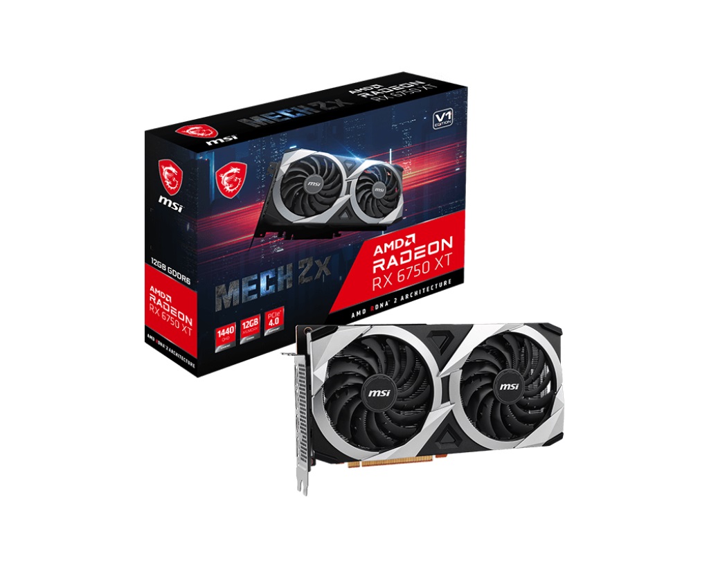 Видео карта MSI Radeon RX 6750 XT MECH 2X 12G V1 GDDR6 - V398-034R