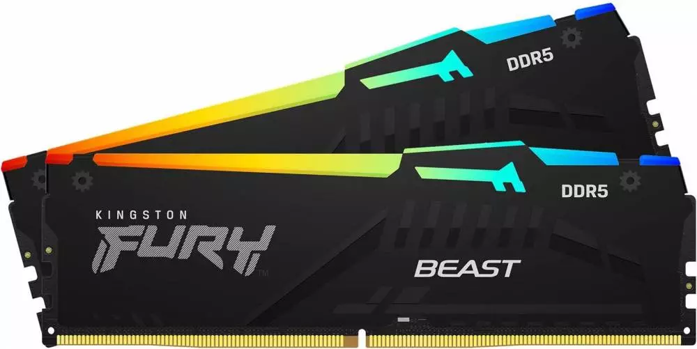 Μνήμη Kingston FURY Beast Black RGB 16GB (2x8GB) DDR5 5600MHz CL36 EXPO - KF556C36BBEAK2-16