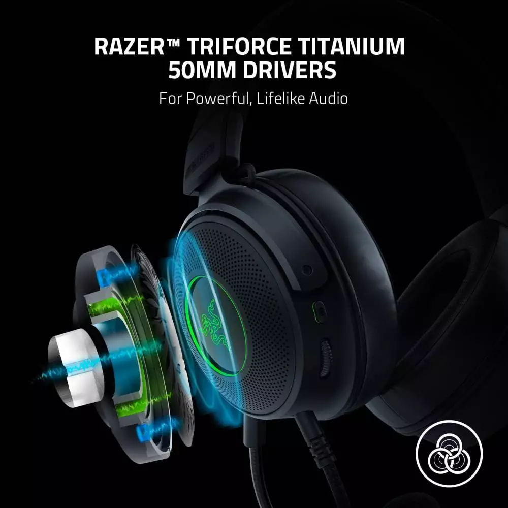 Геймърски слушалки RAZER Kraken V3 - RZ04-03770200-R3M1