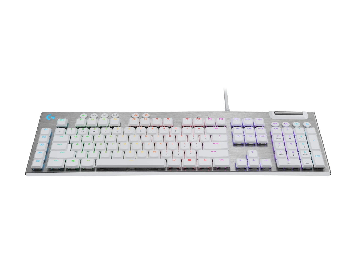 Геймърска механична клавиатура Logitech G815 White, Lightsync RGB, Tactile суичове - 920-011359