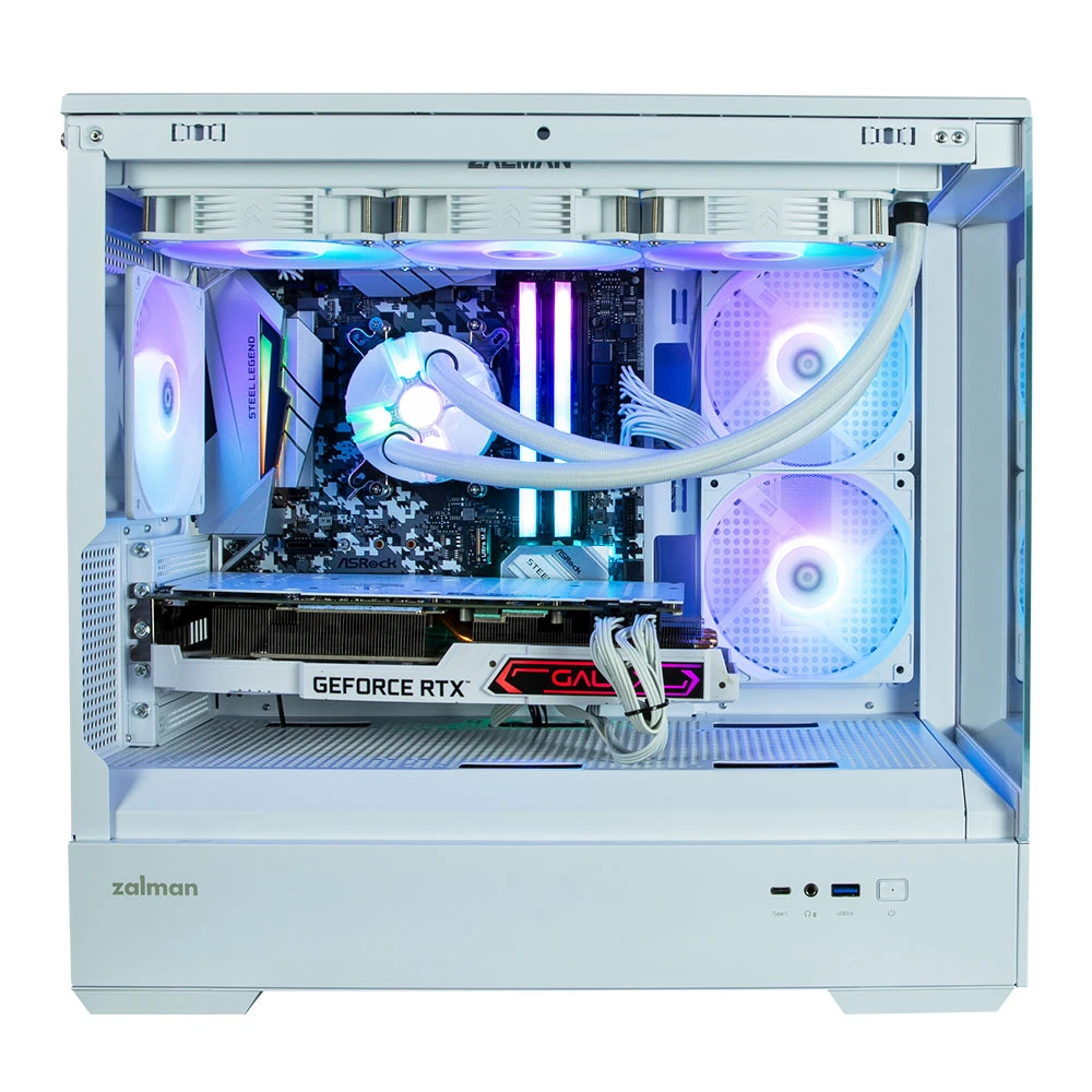 Кутия Zalman P30 White aRGB Case mATX Tempered Glass