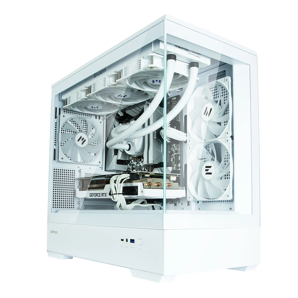Кутия Zalman P30 White aRGB Case mATX Tempered Glass