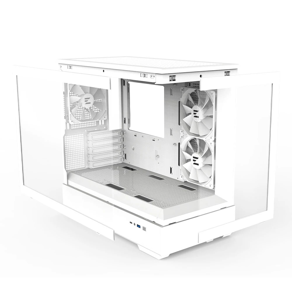 Кутия Zalman P30 White aRGB Case mATX Tempered Glass