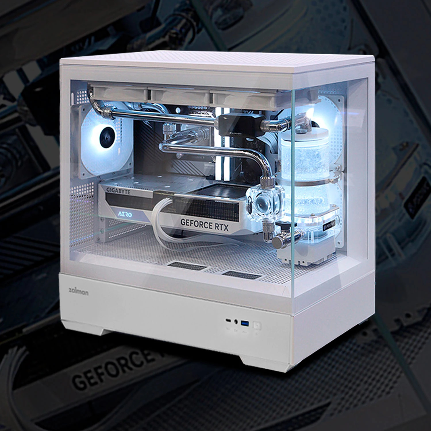 Кутия Zalman P30 White aRGB Case mATX Tempered Glass