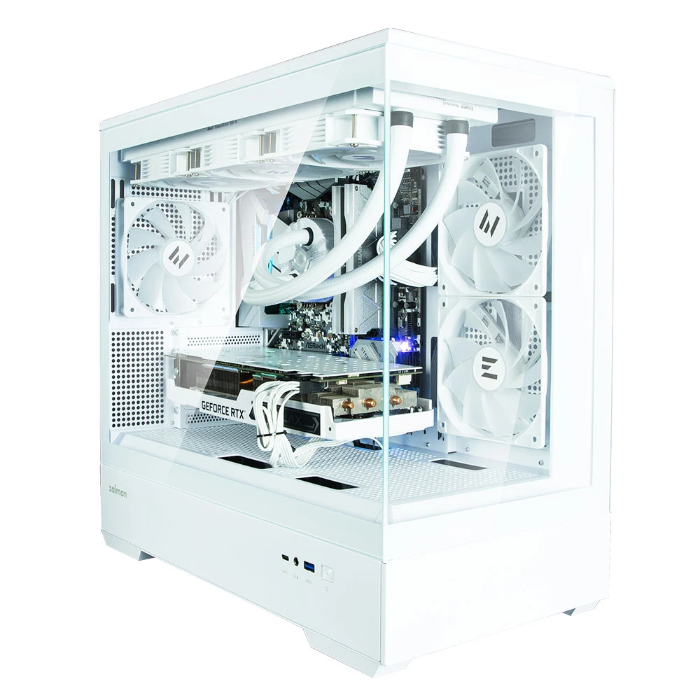 Кутия Zalman P30 White aRGB Case mATX Tempered Glass