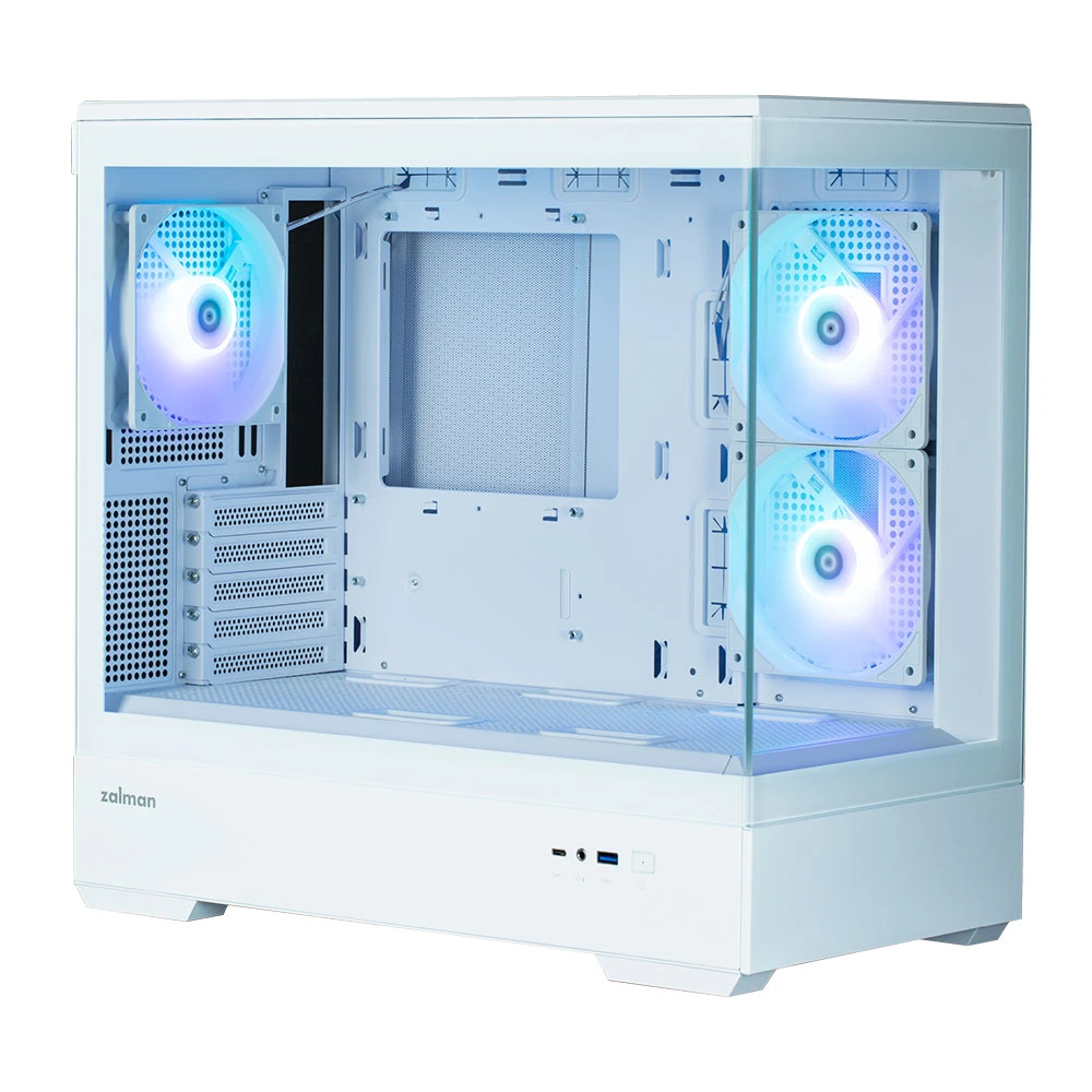 Кутия Zalman P30 White aRGB Case mATX Tempered Glass