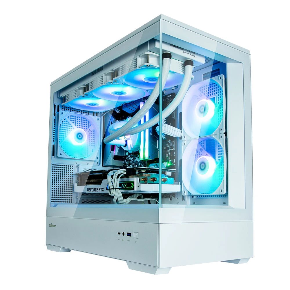 Кутия Zalman P30 White aRGB Case mATX Tempered Glass