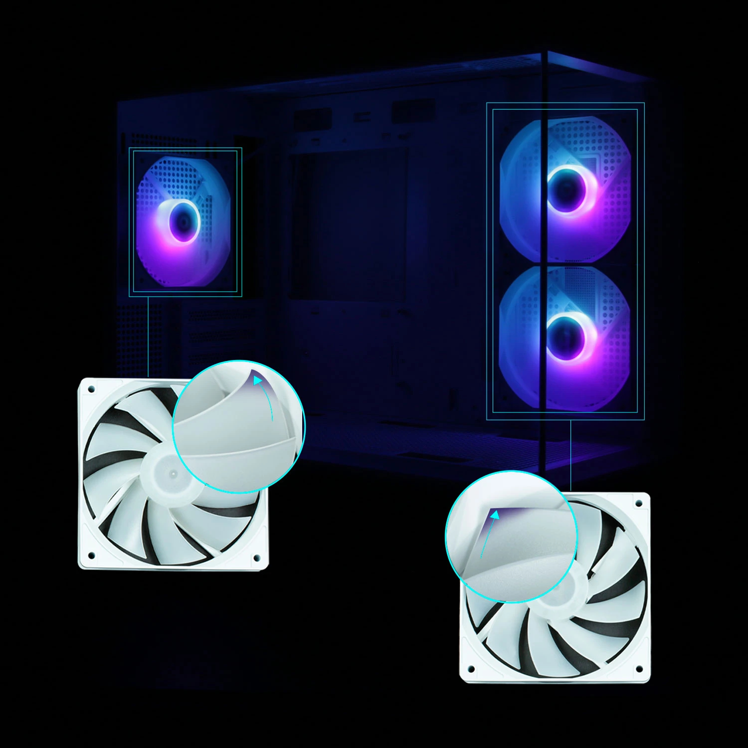 Кутия Zalman P30 White aRGB Case mATX Tempered Glass