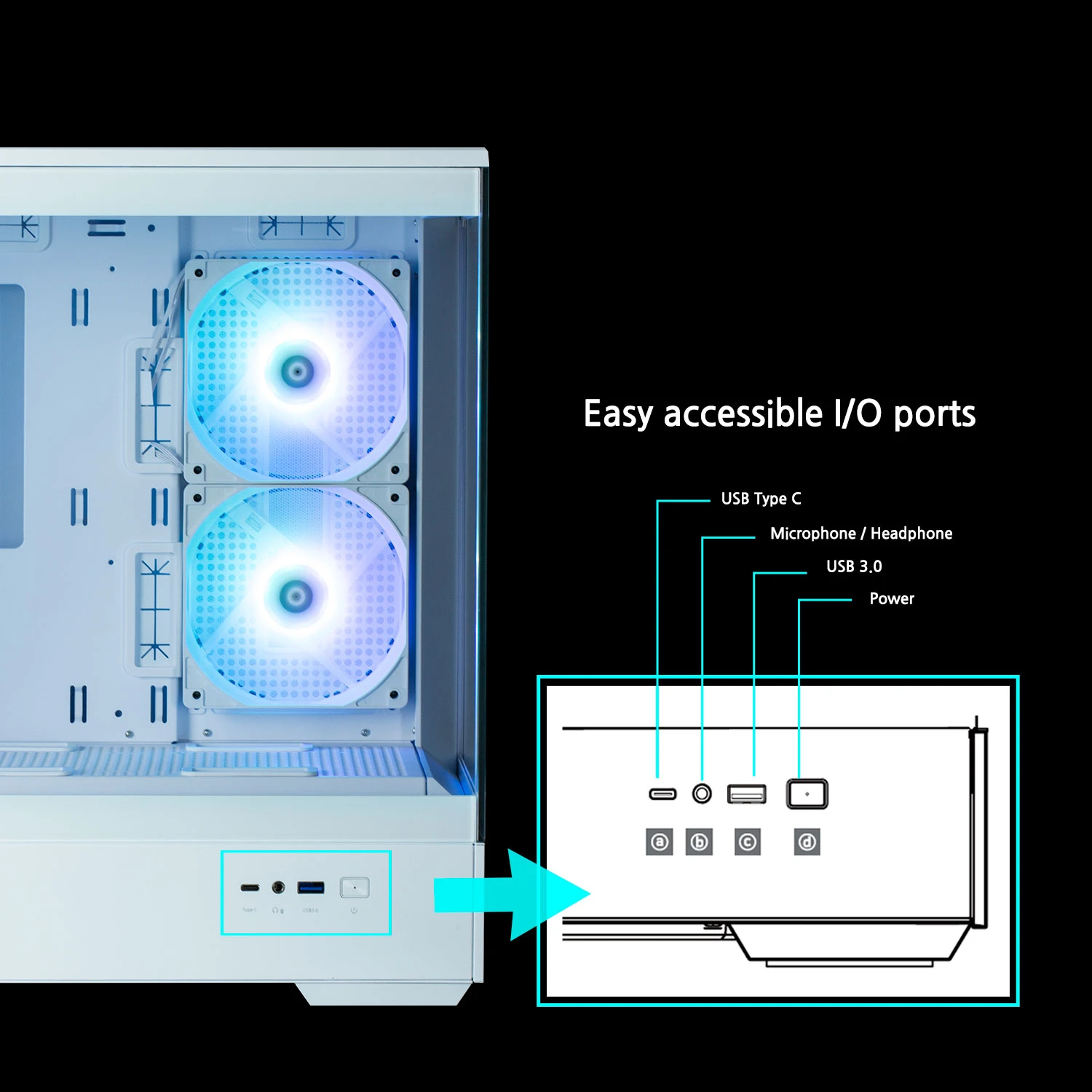 Кутия Zalman P30 White aRGB Case mATX Tempered Glass