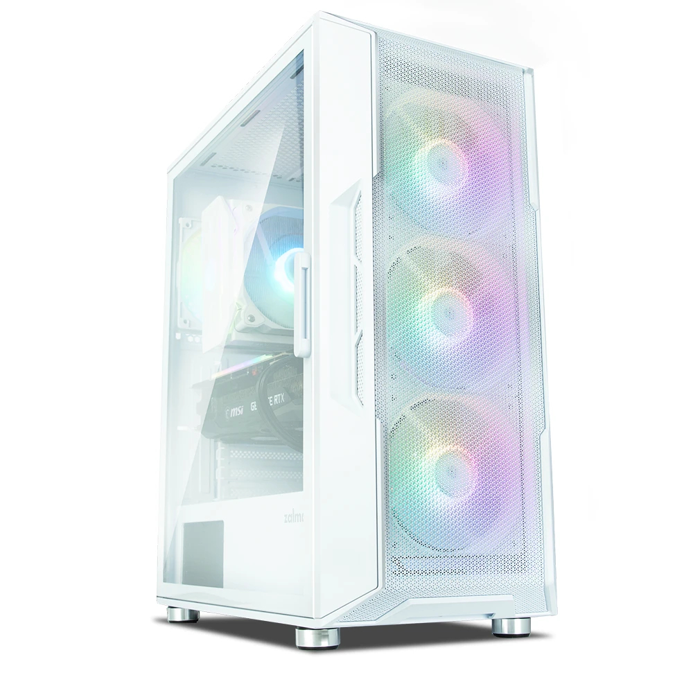 Кутия Zalman I3 NEO White RGB Mesh Case ATX Tempered Glass