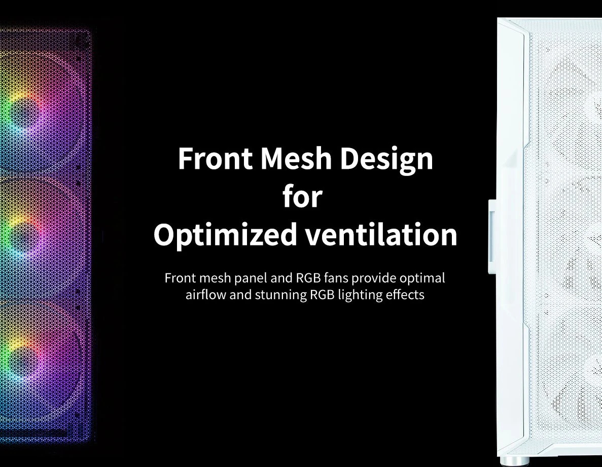 Кутия Zalman I3 NEO White RGB Mesh Case ATX Tempered Glass