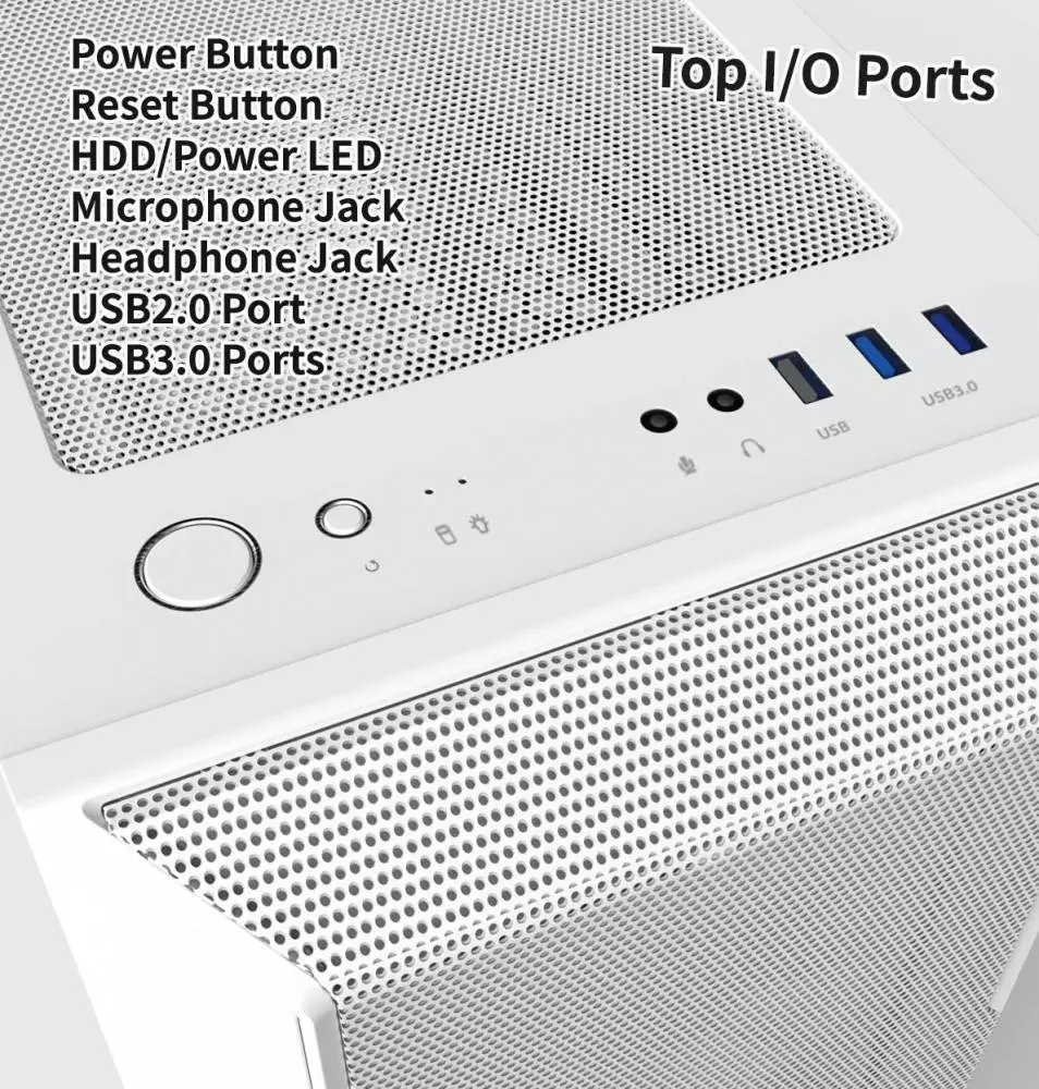 Кутия Zalman I3 NEO White RGB Mesh Case ATX Tempered Glass