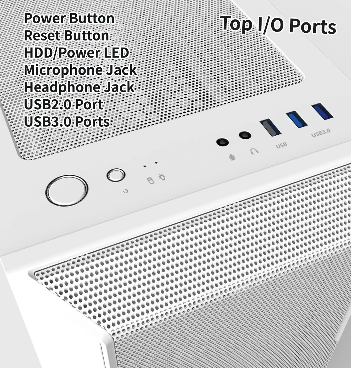 Кутия Zalman I3 NEO White RGB Mesh Case ATX Tempered Glass