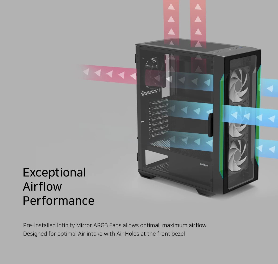 Кутия Zalman I3 NEO Black RGB Case ATX Tempered Glass