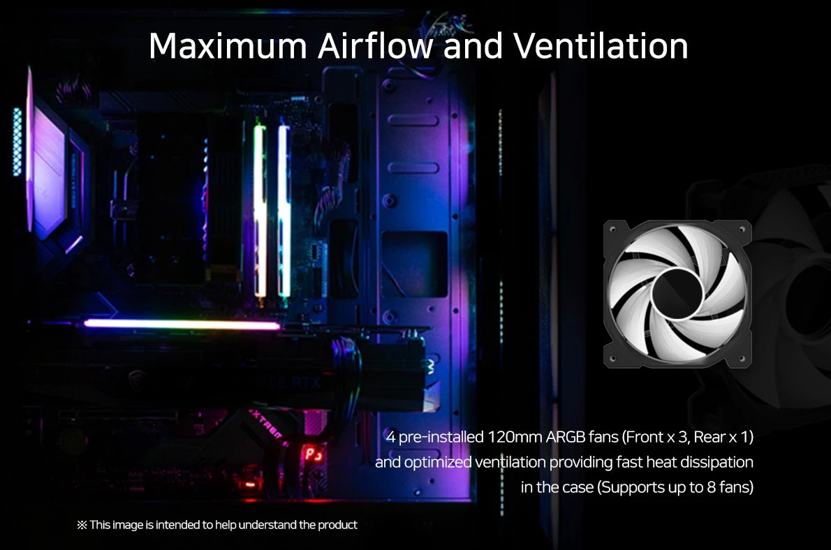 Кутия Zalman I3 NEO Black RGB Case ATX Tempered Glass