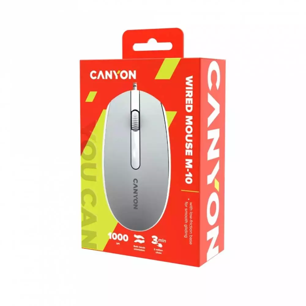 Мишка CANYON M-10 CNE-CMS10DG Wired Optical Mouse Dark Grey