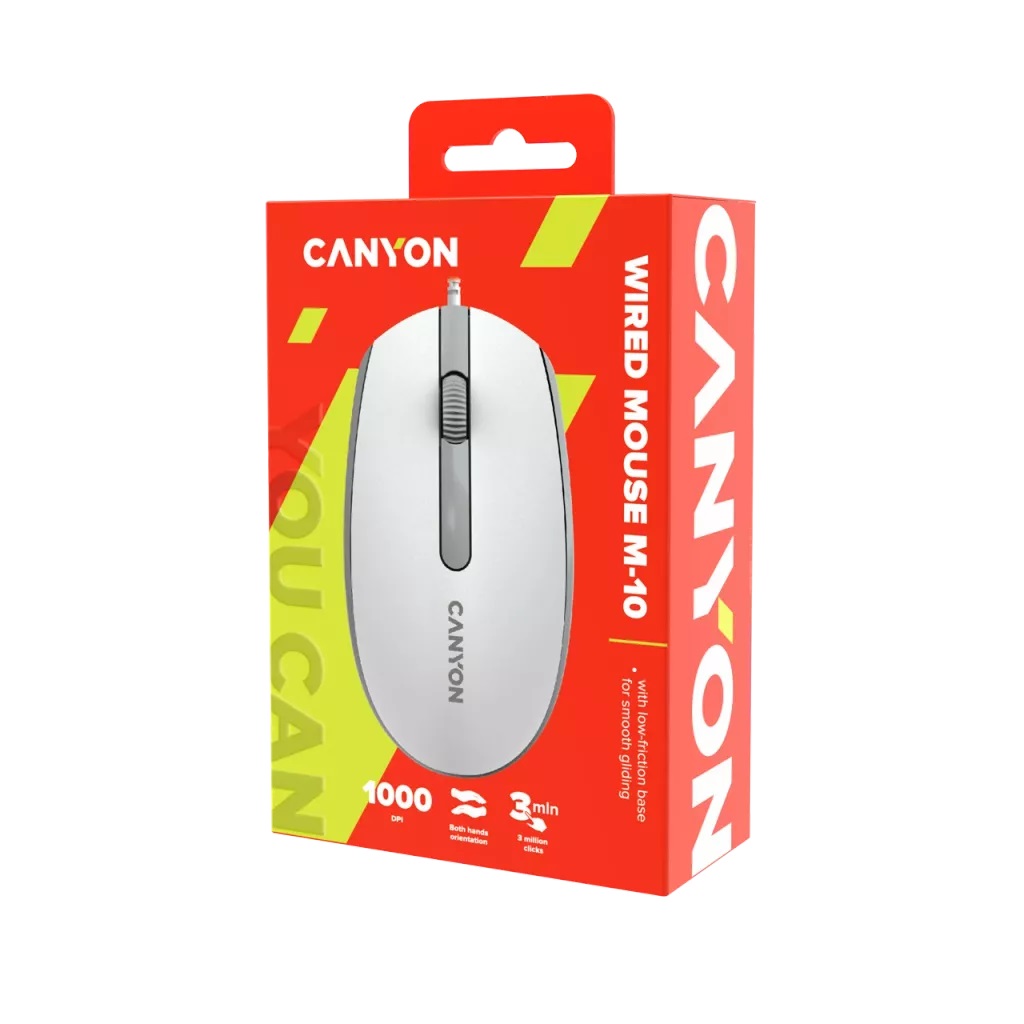 Мишка CANYON M-10 CNE-CMS10WG Wired Optical Mouse White