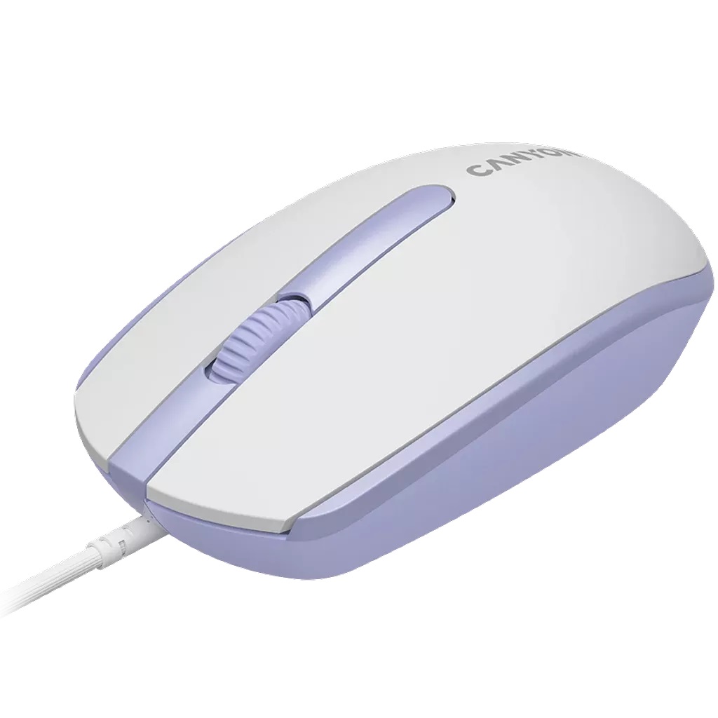 Мишка CANYON M-10 CNE-CMS10WL Wired Optical Mouse White Lavender