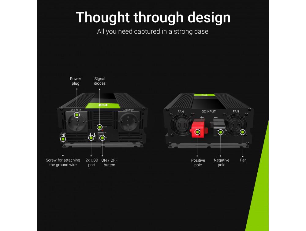 GREEN CELL 24V 1500W /3000W Pure Sine Wave Inverter