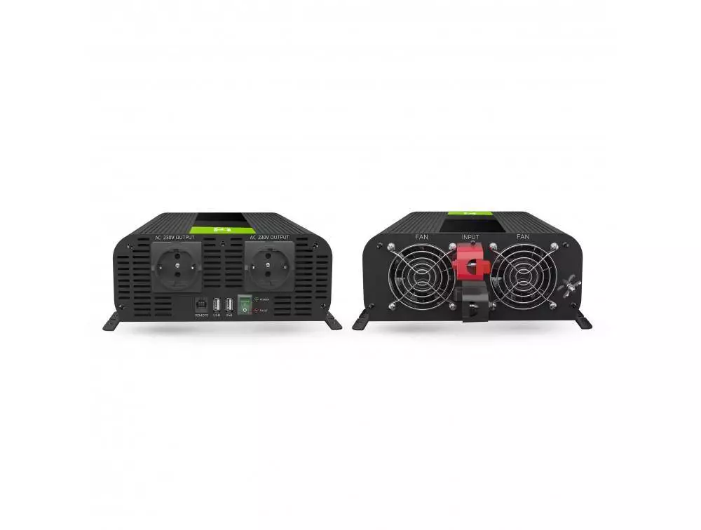 Инвертор PRO GREEN CELL, 12/220V, DC/AC, 2000W/4000W, Чиста синусоида