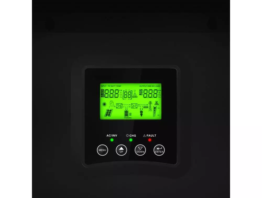 Соларен инвертор Off Grid конвертор с MPPT конролер и соларно зарядно 24VDC 230VAC 3000VA / 3000W чиста синусоида GREEN CELL