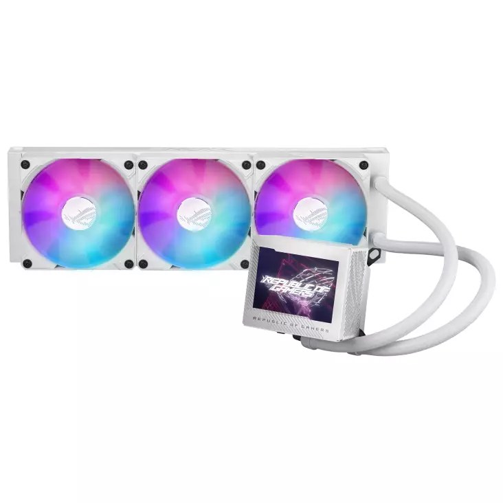 Воден охладител за процесор ASUS ROG RYUJIN III 360 ARGB WHITE, 3.5" Full Color LCD Display