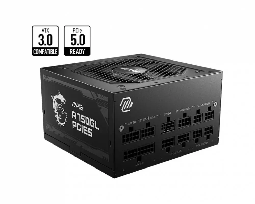 Захранване MSI MAG A750GL (750W) 80 Plus Gold PSU PCIe Gen 5, ATX 3.0