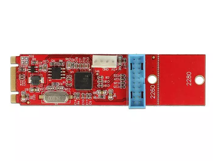 Адаптер Delock, M.2 Key B+M мъжко към 1 x USB 5 Gbps Pin Header