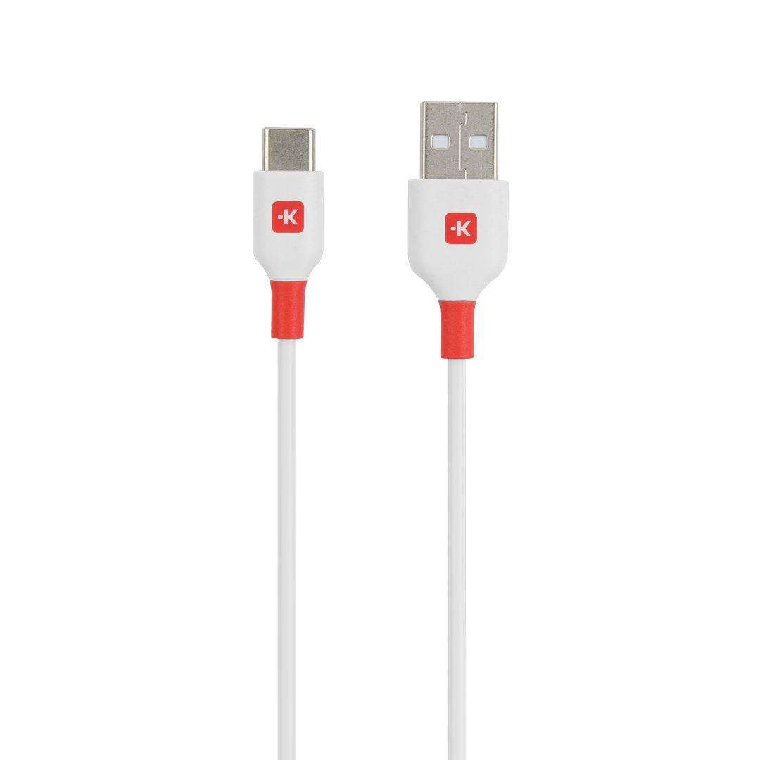 Кабель Skross, USB-C - USB-A 2.0 мужской, 2.0м, Белый