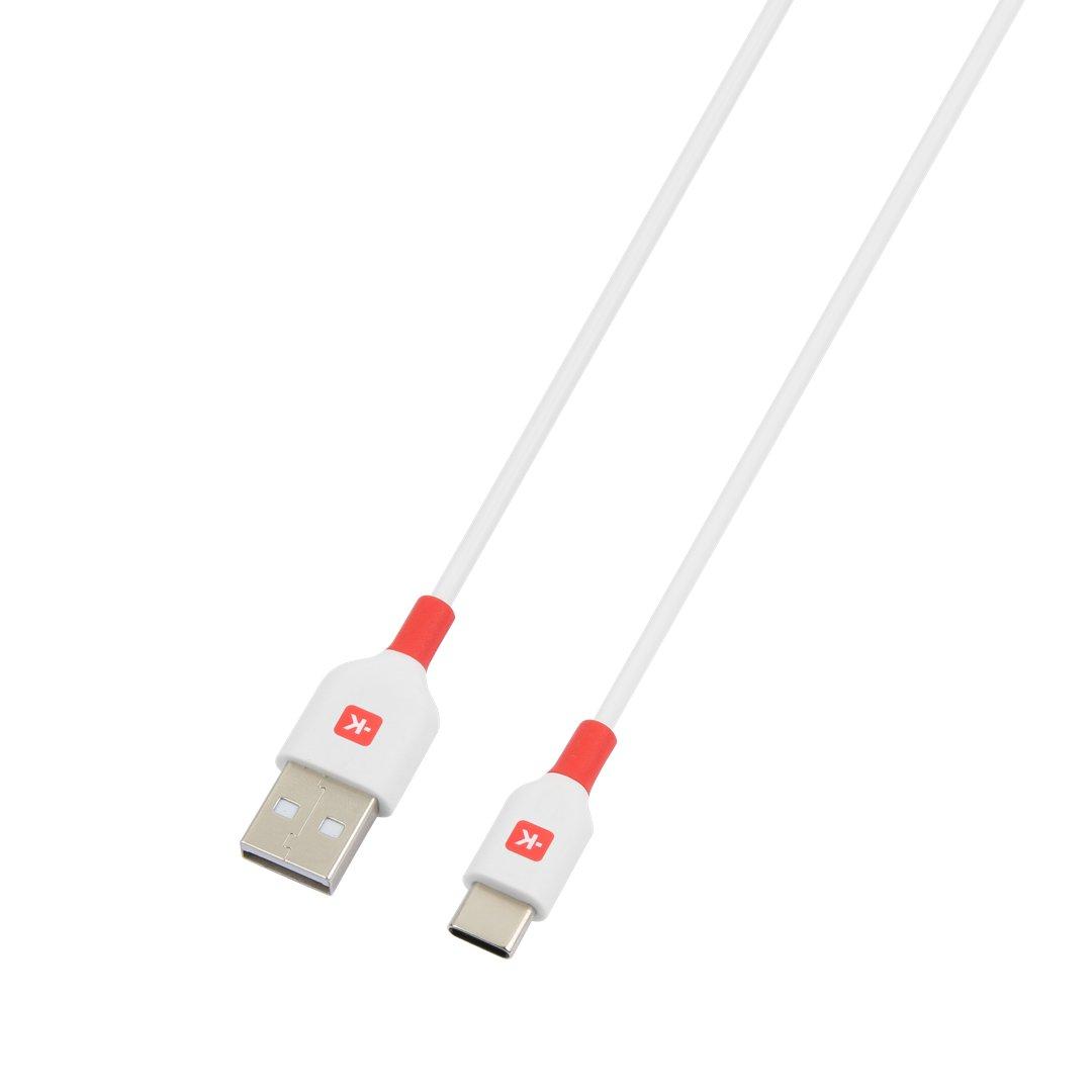 Кабель Skross, USB-C - USB-A 2.0 мужской, 2.0м, Белый