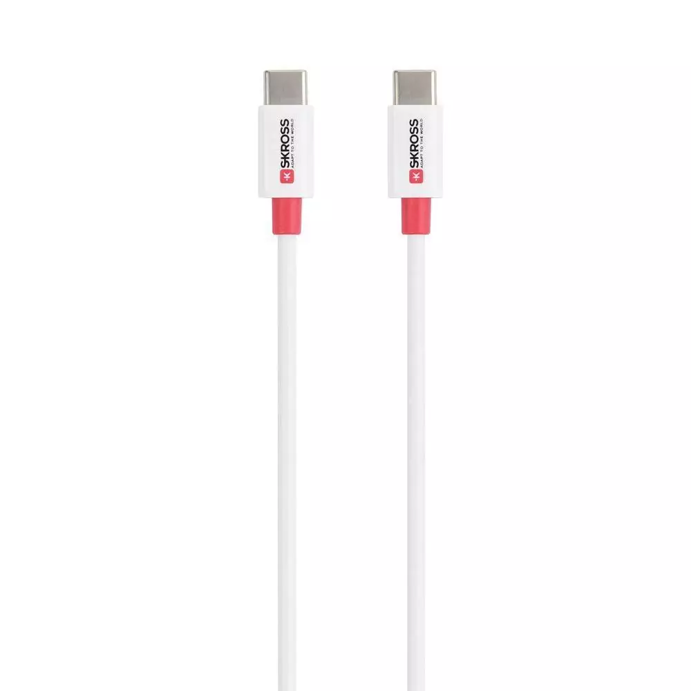 Câble Skross, USB-C - USB-C 2.0 mâle, 0.15 m, Blanc
