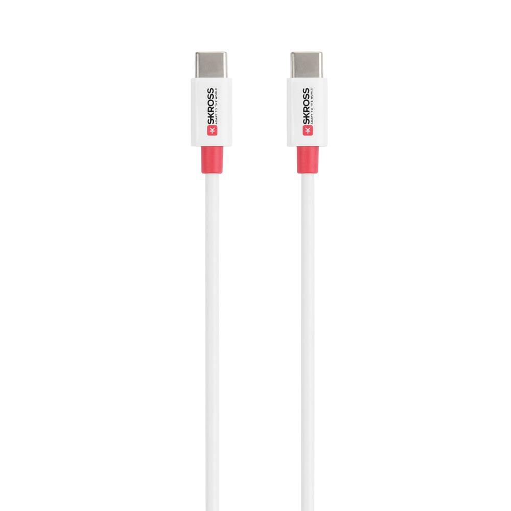 Câble Skross, USB-C - USB-C 2.0 mâle, 0.15 m, Blanc