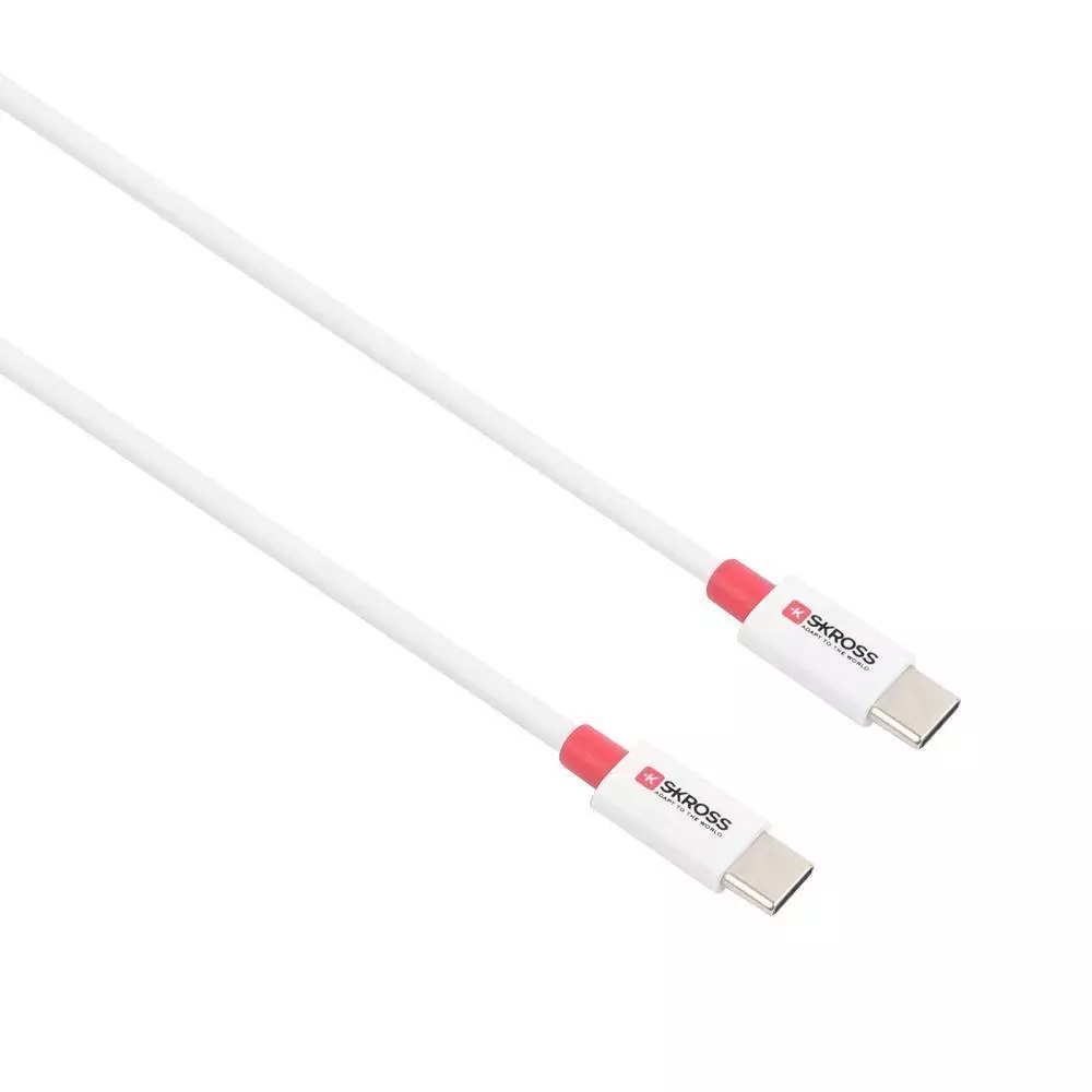 Câble Skross, USB-C - USB-C 2.0 mâle, 0.15 m, Blanc