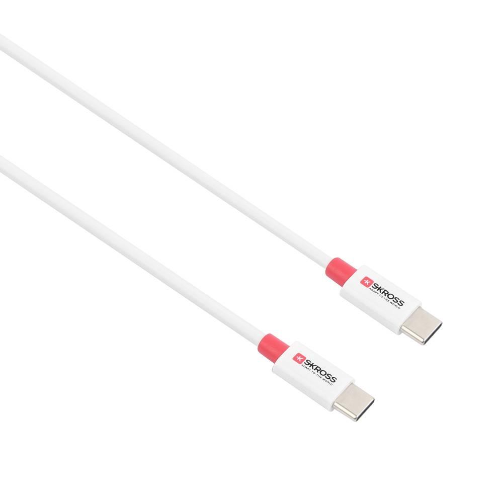Câble Skross, USB-C - USB-C 2.0 mâle, 0.15 m, Blanc