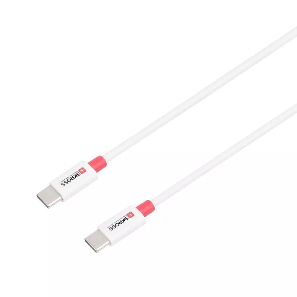 Câble Skross, USB-C - USB-C 2.0 mâle, 0.15 m, Blanc