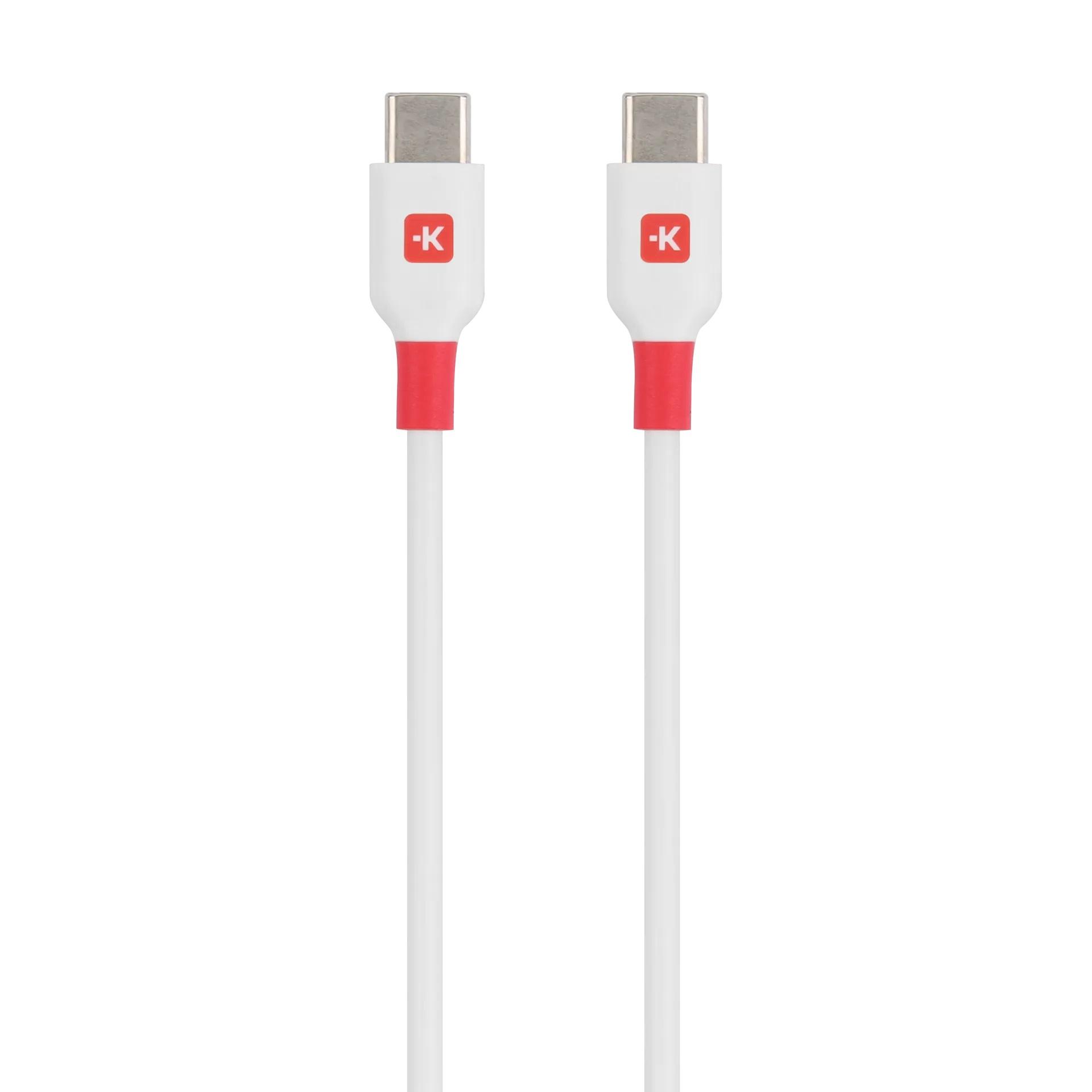Кабел Skross, USB-C - USB-C 2.0 мъжко, 2.0 м, Бял