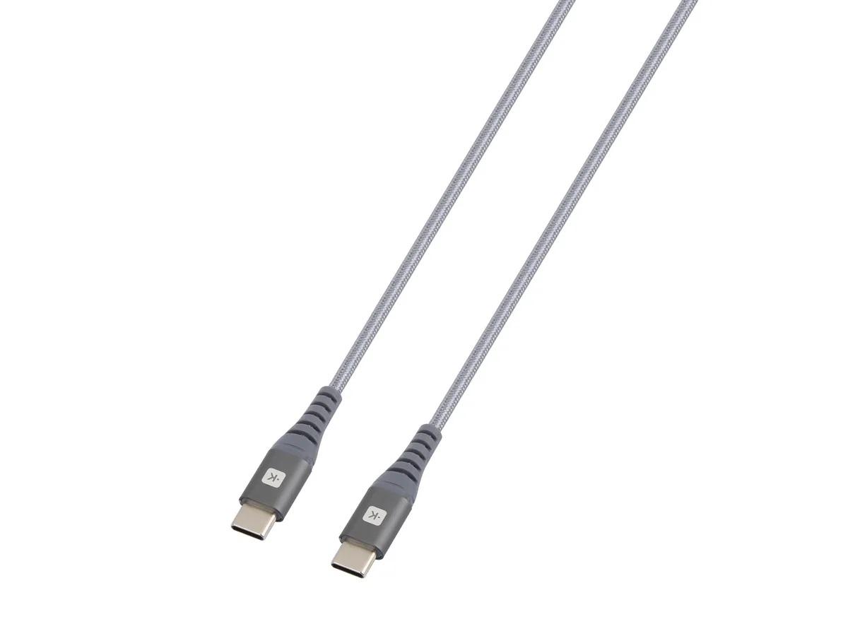 Кабел Skross, USB-C - Lightning, Метална оплетка, 1.20 м, Сив