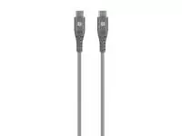 Кабел Skross, USB-C - Lightning, Метална оплетка, 1.20 м, Сив