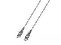Кабел Skross, USB-C - Lightning, Метална оплетка, 1.20 м, Сив