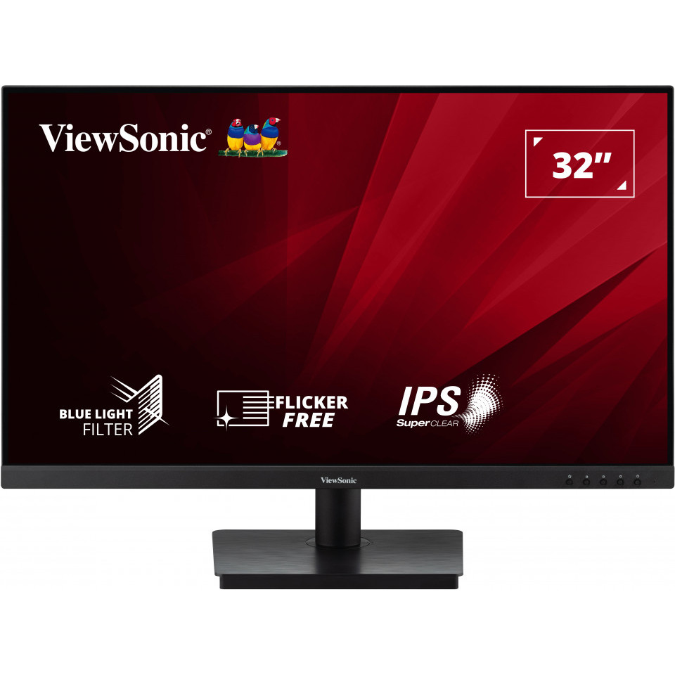 Монитор ViewSonic VA3209-2K-MHD, 31.5", IPS, QHD 2560x1440, 75Hz, 4ms, HDR, Adaptive Sync, DP, HDMI