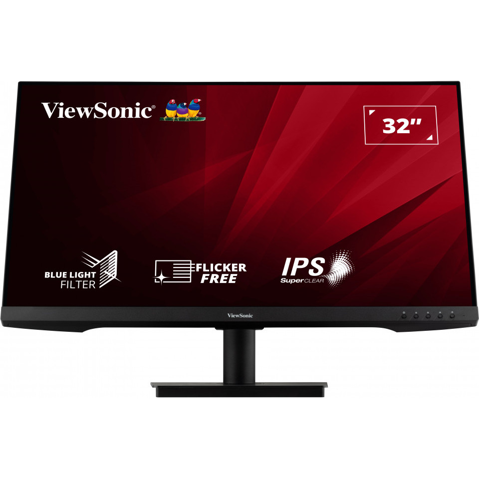 Монитор ViewSonic VA3209-2K-MHD, 31.5", IPS, QHD 2560x1440, 75Hz, 4ms, HDR, Adaptive Sync, DP, HDMI